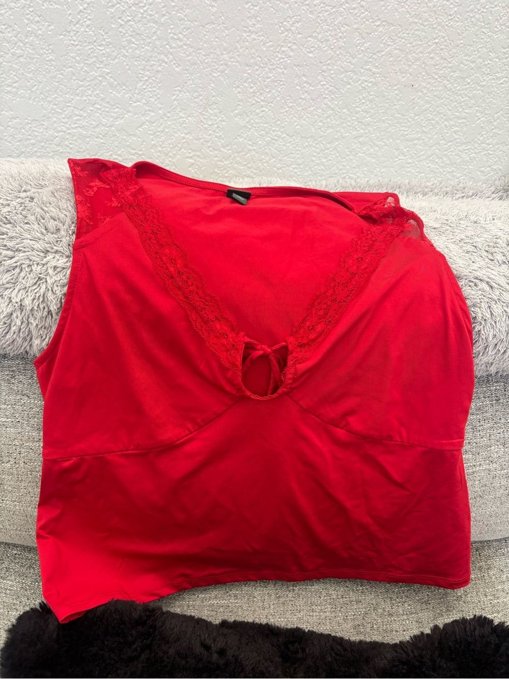 Target Red Lace-Trim Sleep Cami - Picture 2 of 2